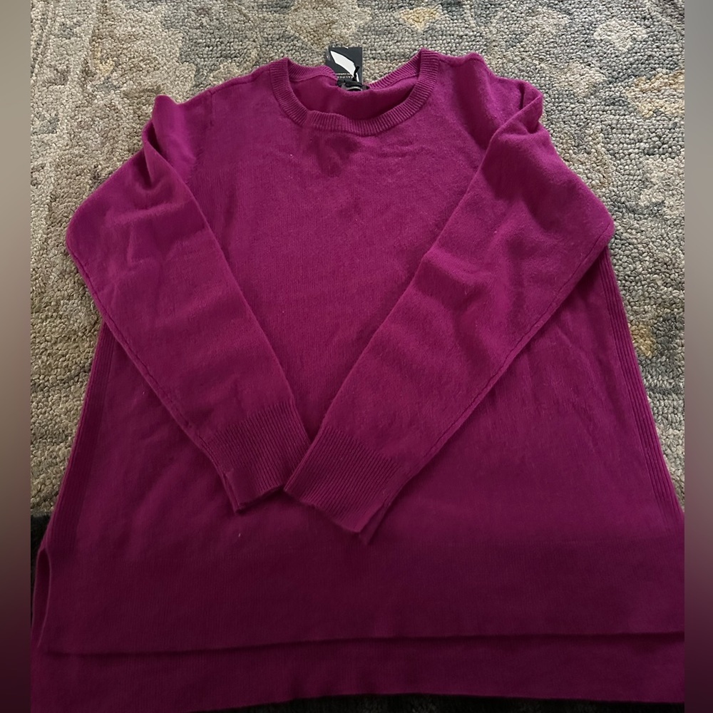 Halogen Cashmere Sweater tunic split hem